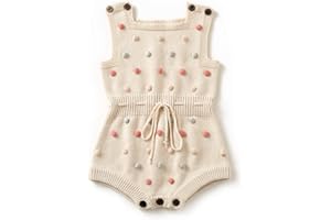 Simplee kids Baby Girl Kint Romper Fall Sleeveless Pompoms Rompers Newborn Little Girl Overall Jumpsuit Outfits
