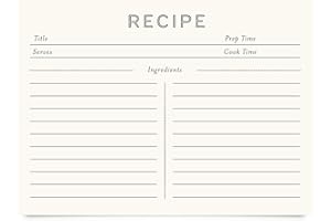 Jot & Mark Recipe Cards 5x7 Inches Blank Double Sided, 50 Count (Modern Minimal) - Menu Cards