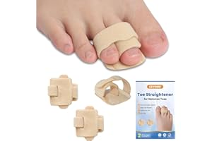 CEYOME Hammer Toe Corrector For Women & Men - 2 Pack Hammer Toe Splints with Aluminum Support for Pain Relief & Toe Alignment - Comfortable Day & Night Use for Broken, Overlap, or Bent Toes