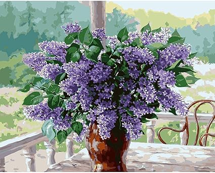 Amazon Co Jp リラックスして楽しい フレームレスラベンダー Diy油絵数字で描く現代の壁アート画像ハンドペイントユニークなギフト家庭用40x50cmレディフレーム ホーム キッチン