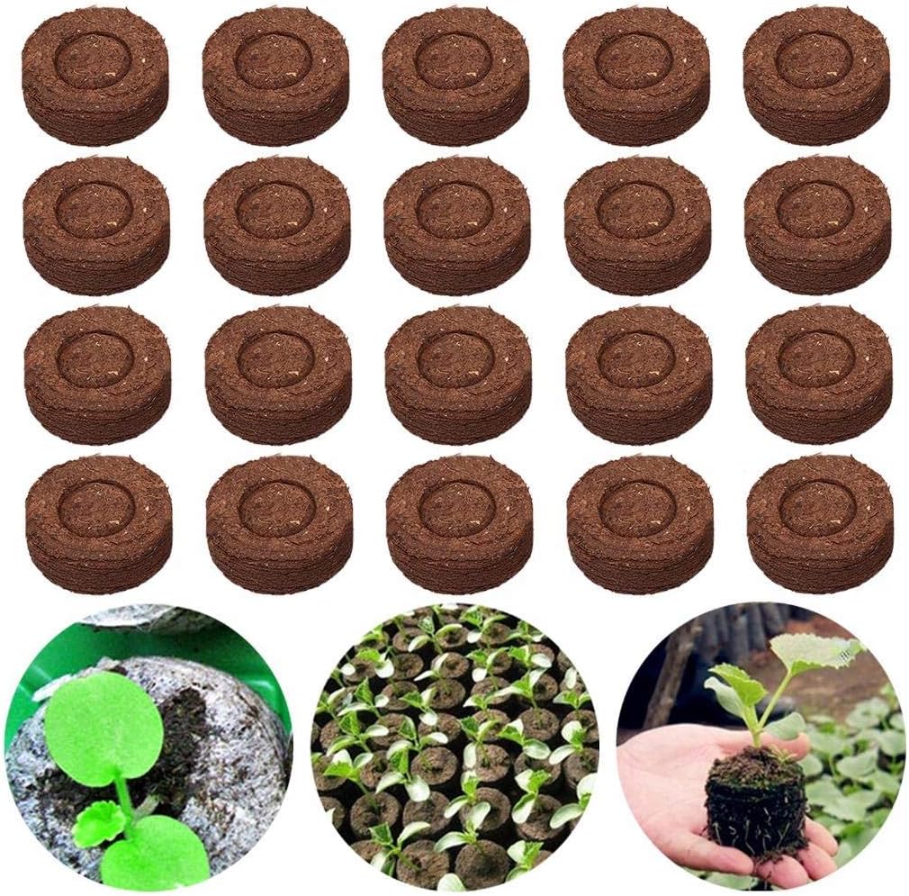 LONG7INES 20Pcs 30mm Seed Starting Plugs Pallet Seedling Soil Block, Seed Fertilizer Nutrient Block Compressed Peat Block Plant Starter Pellets, Peat Pellets Starting Plugs Pallet Seedling Soil Blocks