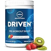 MRM Nutrition Driven Pre Workout Powder - Supports Energy - 29 Servings | Strawberry Kiwi Flavor, Clean Preworkout for Women &amp; Men, Focus &amp; Strength with Beta-Alanine &amp; Caffeine, Vegan, Gluten‑Free