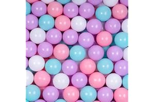 Dekeyoo Ball Pit Balls Pack of 100 - BPA Free, Crush Proof Plastic Balls for Ball Pit, Tent, Playhouse, Children's Toy Balls for Party, Macaron Ocean Balls 2.15 Inch