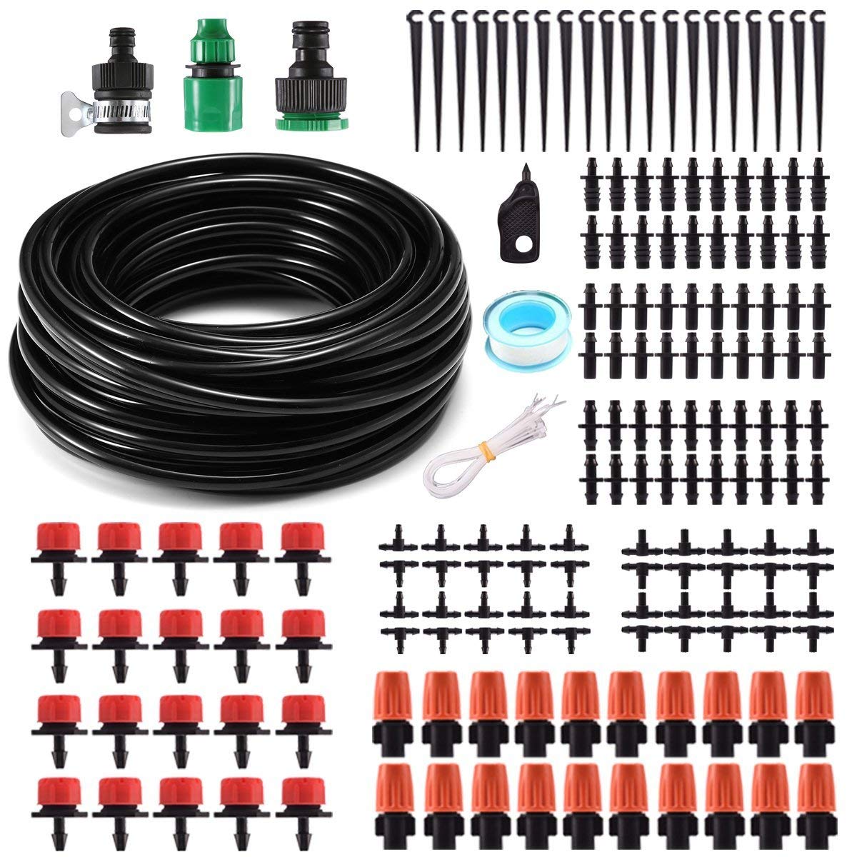 Automatic Watering System for Plants, MSDADA 50 FT Garden Watering Systems, Water Irrigation System Kit, Garden Irrigation Systems with Distribution Hose, Drip Feeders for Outdoor Greenhouse Patio
