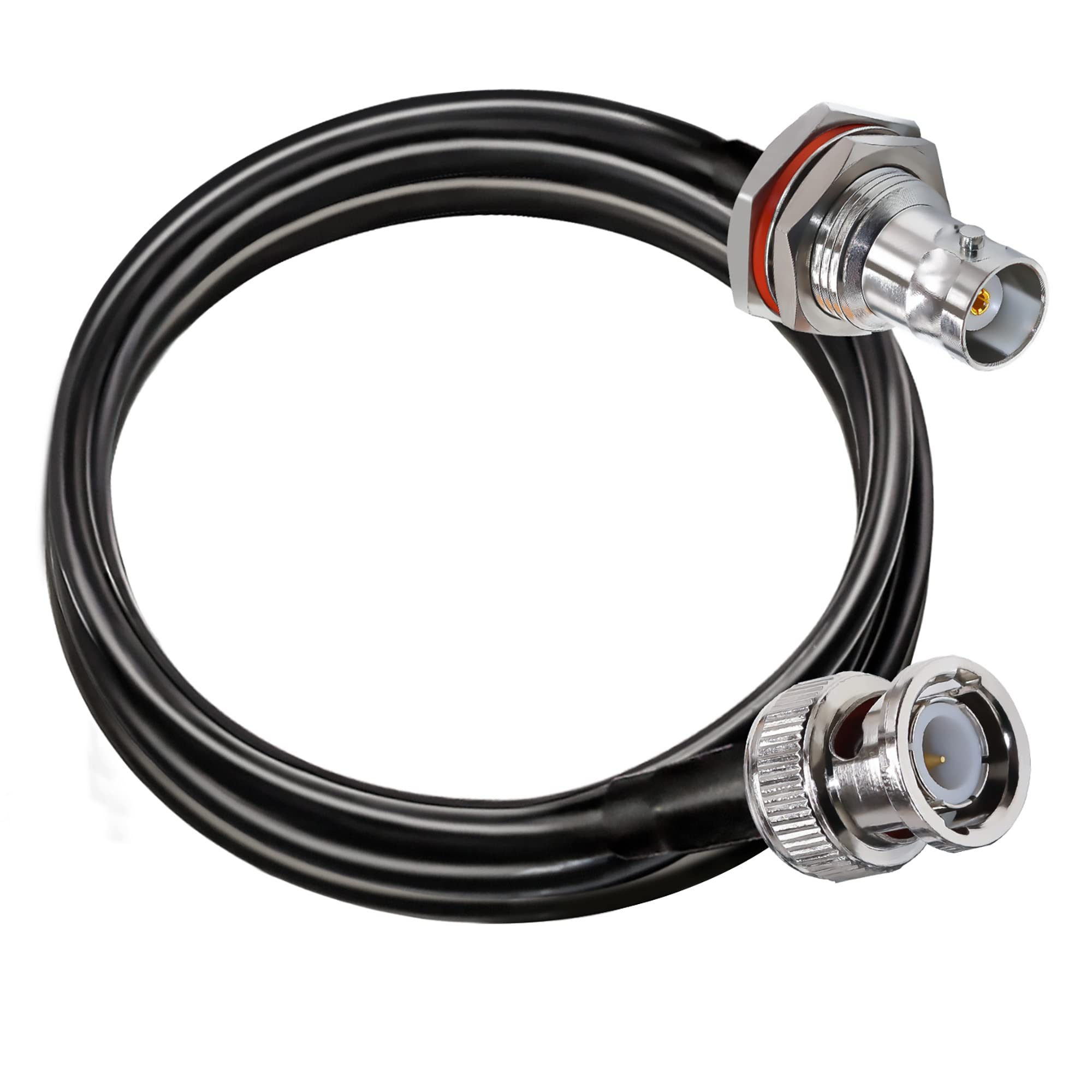 TUOLNK BNC Jumper Cable RG58 BNC Male to BNC Female Bulkhead Low Loss 50 ohm CB Radio Coax Cable 6.6ft(2M) Wifi Antenna Extension Cable for HAM Radio Antenna Security CCTV System โ image 1
