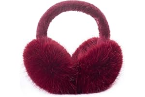 ZMUBB Winter Ear Muffs for Women Men - Foldable Fuzzy Earmuffs Faux Fur Ear Warmer, Perfect Ear Covers for Cold Days