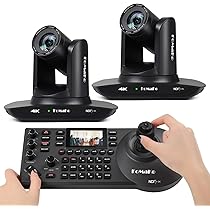 FoMaKo Pacote HDMI de câmera PTZ 4K 20X, câmera e controle PTZ de