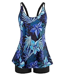 Plus Size Swimsuit for Women Over 50 Scoop Neck Two