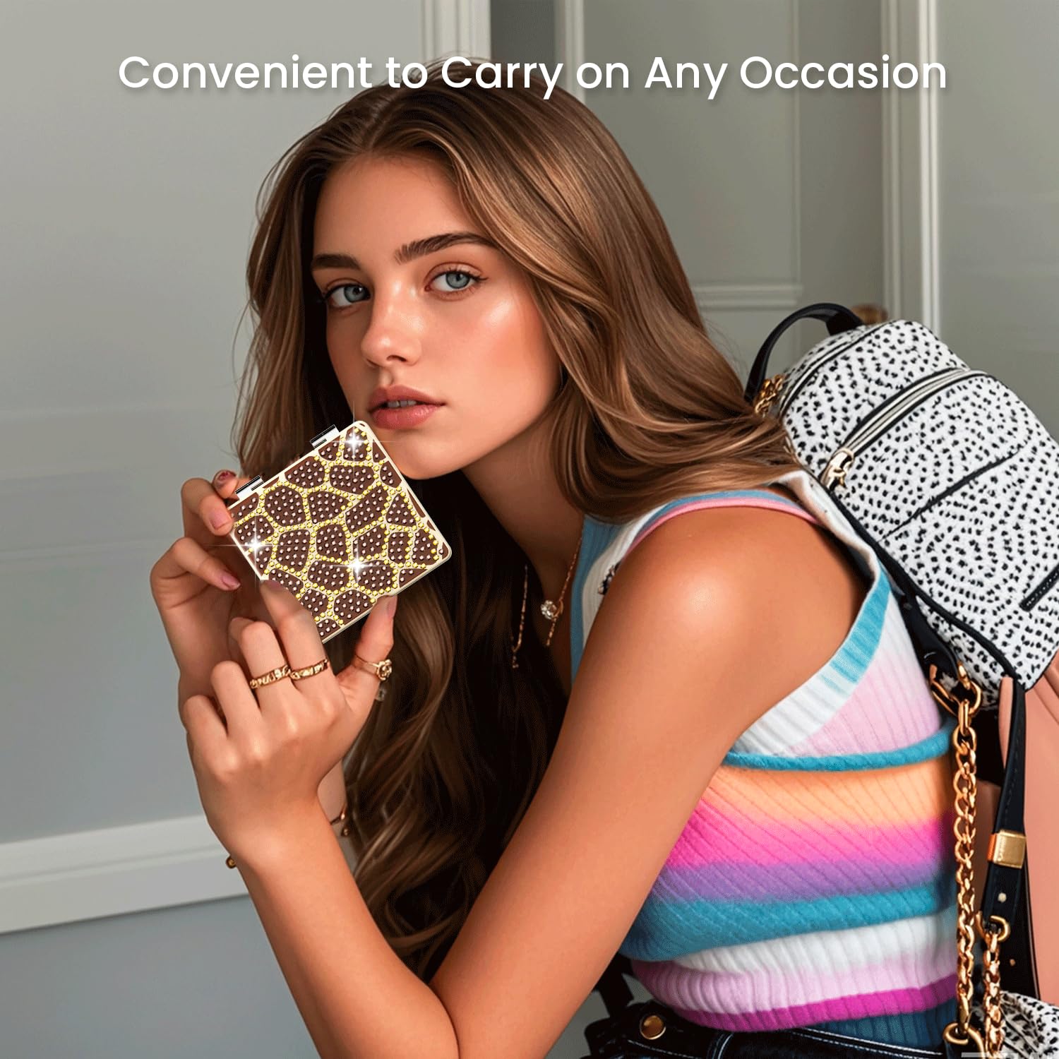 40 discount on LZC LADYS GIFT 4 PCS Diamod Painting Compact Mirror DIY