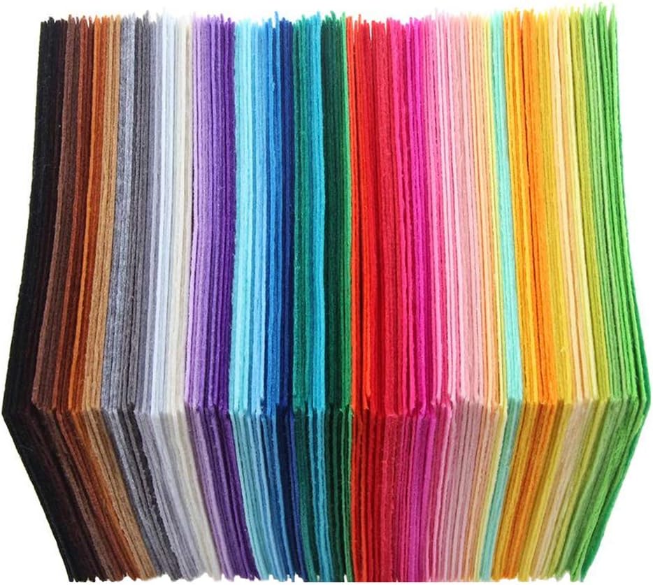 Craft Felt, Wool Felt Squares, 40pcs Non-Woven Polyester Cloth DIY Crafts Felt Fabric Sewing Accessories, Assorted Color Felt Fabric Sheets Patchwork, 4 x 4 inches (10 x10cm)