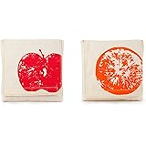 Fluf Reusable Sandwich & Snack Bags (Set of 2), Apples and Oranges