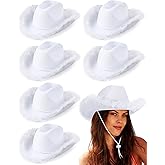 Tarpop Cowboy Hat Boa Cowgirl Hat with Feather for Women Bachelorette Western Wedding Party Costume Accessories