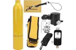 Diving Oxygen Tank, Portable Underwater Breather, 0.5L Capacity, Diving Set with Adapter, 5-10 Minutes Air Supply, Yellow, fo