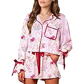 Yuemengxuan Women Christmas Pajamas Set 2 Piece Lounge Sets Long Sleeve Shirts Top Shorts Cute Funny Matching Sets Pjs