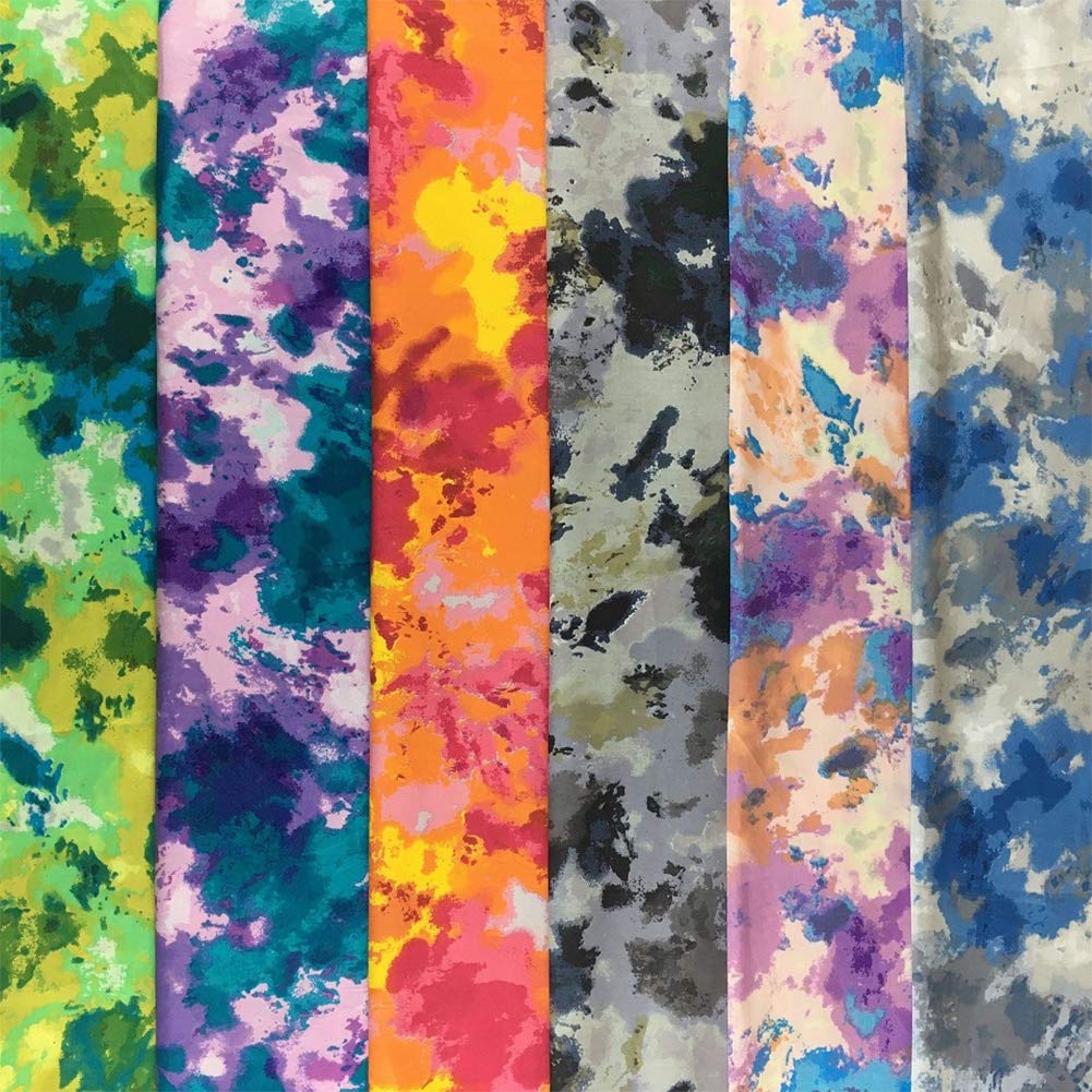 Fat Quarters Fabric Bundles, 6Pcs 100% Cotton 19.69” x 19.69” (50cmx50cm) Precut Quilting Fabric Squares Sheets for DIY Patchwork Sewing Quilting Crafting, No Repeat Design (Batik Pattern)