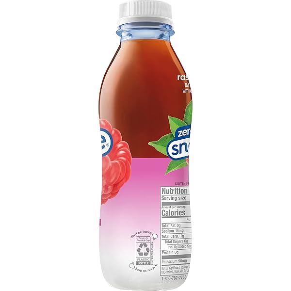 SNAPPLE ZERO SUGAR RASPBERRY TEA, 16 FL OZ RECYCLED PLASTIC BOTTLE, PACK OF 12