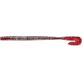 Yum Lures Thump'N Worm Soft P;astic Swim Bait U-Tail Fishing Lure, 10 per Pack, Red Bug