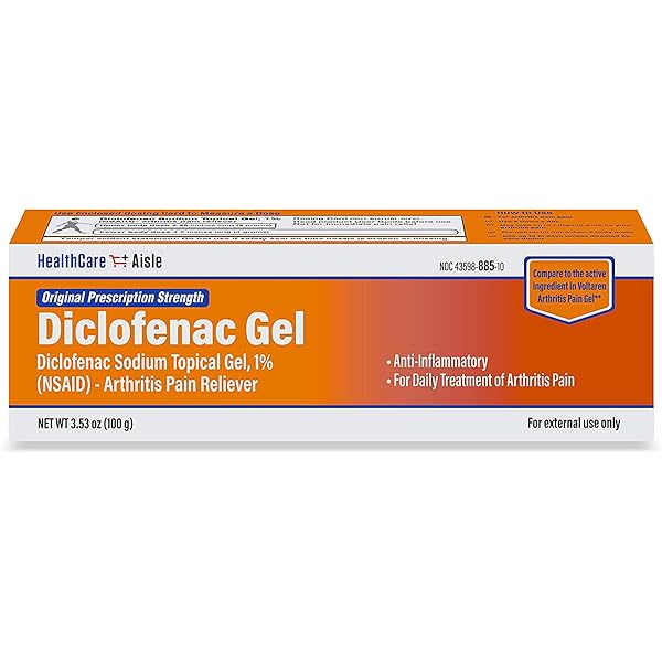 HEALTHCAREAISLE DICLOFENAC GEL, 1%, ARTHRITIS PAIN RELIEF – 100 G TUBE – ORIGINAL PRESCRIPTION STRENGTH (NSAID)