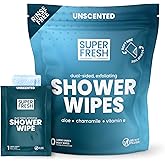 Super Fresh Body Wipes, Large Unscented Shower Wipe for Adults Men Women Kids, Personal Hygiene Cleansing Cloth Enriched with Aloe and Vitamin E, Individually Wrapped 10 Pack, Travel Essentials