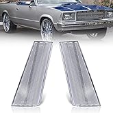 MOTRUM Front Side Marker Lights Housing Compatible with 1978-1979 GMC Caballero, 1978-1979 Chevro-let Malibu/El Camino, [DOT] [IP67 Waterproof] Turn Signal Marker Light Cover [No Bulbs], Clear Lens