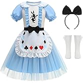 Princess Costume for Girls Halloween Dress with Headband and Stockings