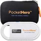 Pocket Hero ISO Microchip Scanner for Pets with Black Pouch &amp; Test Chip | Reads ISO 15-Digit Microchips, Rechargeable USB Reader, Bright Display, Black Pouch &amp; Test Chip Included