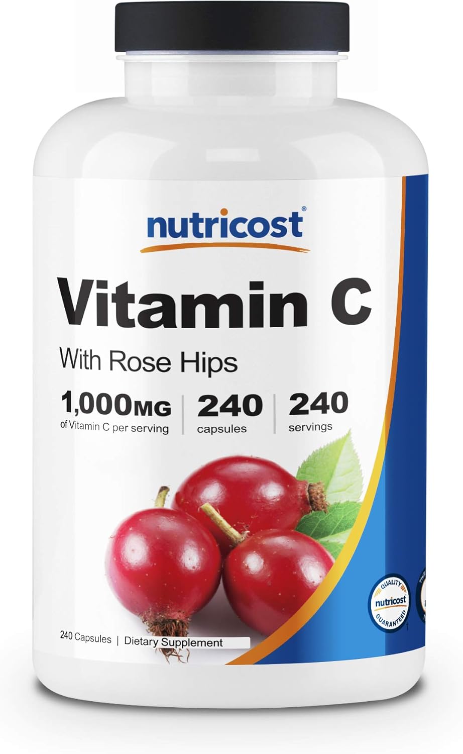 Nutricost Vitamin C with Rose Hips 1025mg, 240 Capsules - Vitamin C 1,000mg, Rose Hips 25mg, Premium, Non-GMO, Gluten Free Supplement: Health & Personal Care