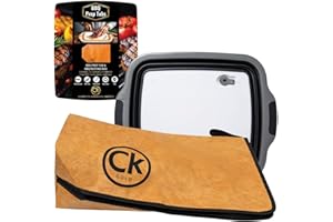 CK GOLD New Extra LARGE Collapsible BBQ Prep Tub with LOCKING LID & Meat Resting Bag - BPA Free Foldable Cutting Board with Lid, Leak Free, Strong Drain Hole for Meal Prep, Marinating, & Food Storage (Black)