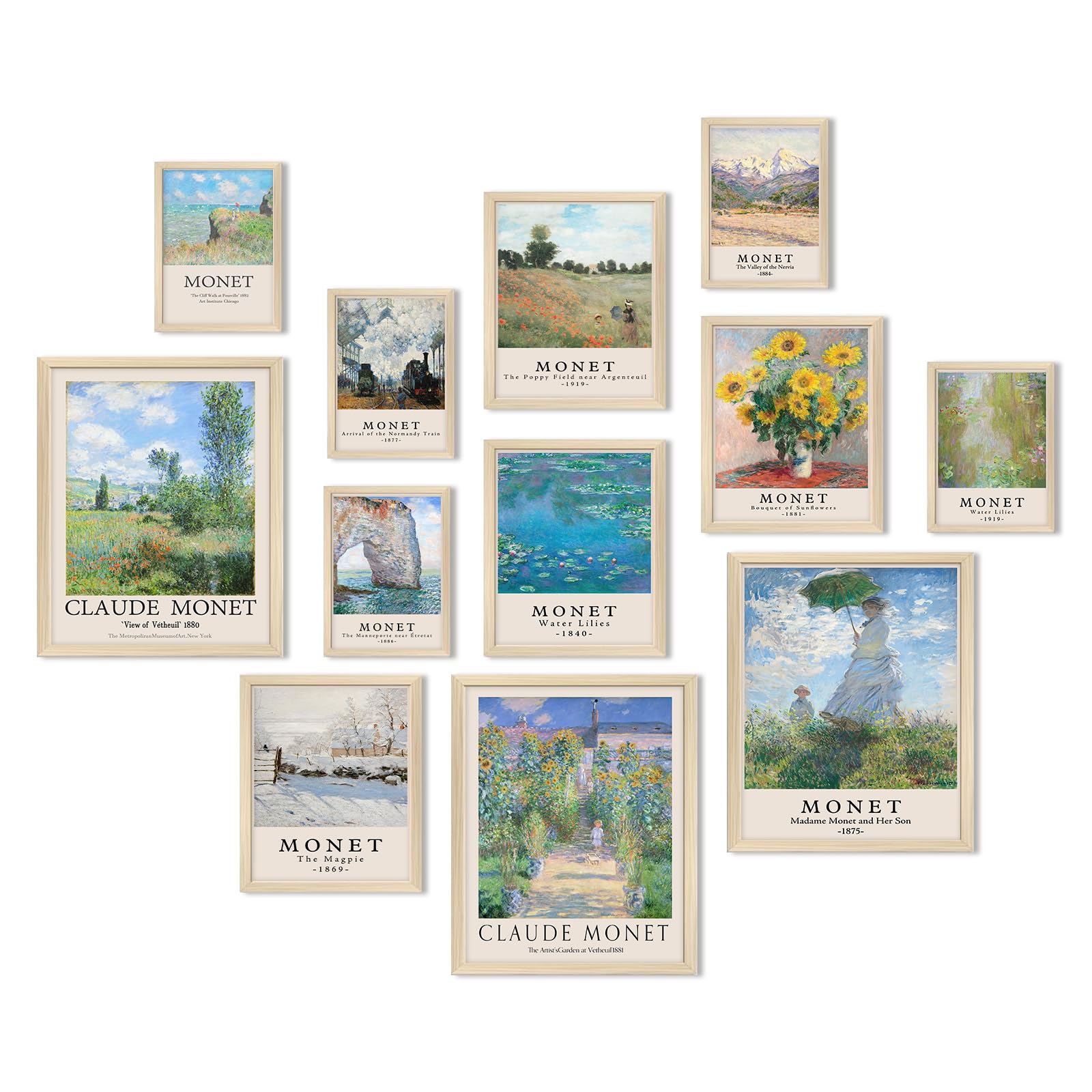Photo 1 of TWNSLLA Claude Monet Eclectic Wall Art,Monet Prints for Wall Decor,Impressionist Wall Art Canvas Prints for Bedroom,Monet Water Lilies Art Posters for Room Aesthetic,Classic Monet Gallery Wall Prints Electic Home Decor,Unframed