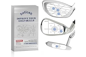 Seticek Golf Impact Tape Set 300Pcs, Self-Teaching Sweet Spot and Consistency Analysis, Golf Club Impact Stickers for Woods Irons and Putters Each 100 Pcs,Useful Training Aid Improve Ball Striking