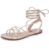 DREAM PAIRS Lace-up Gladiator Sandals Strappy Dressy Summer Flat Sandals for Women
