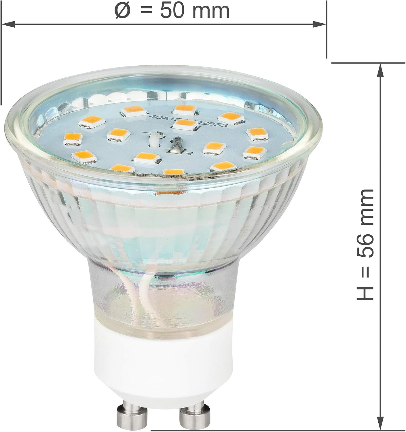 SEBSON GU10 LED Bulbs Warm White 3000K, 5W, 4 Pack, Spot Lights Ceiling, Equivalent 35W Halogen Bulbs, RA97, 420lm - Image 5