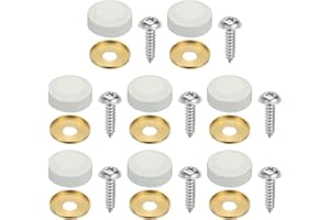 uxcell 8Pcs Decorative Mirror Screws with Caps, 0.71" Alloy Fixing Screw Covers, Mirror Screws Fasteners for Furniture, Craft