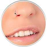 24G Nose Rings - G, RG, S - Black Bead 1mm