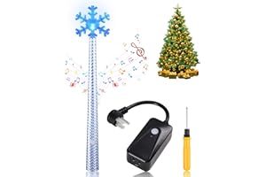 FRAMICS Magic Wand Christmas Tree Light, Wireless Remote Control Outlet, Christmas Tree Remote Control with Music, Remote Light Switch Christmas Tree Wand Snowflake, Christmas Gift for Kids, Silver