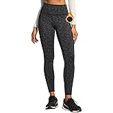 Ewedoos Fleece Lined Leggings Women No Front Seam Compression Thermal Leggings Tummy Control with Pockets Warm Yoga Pants