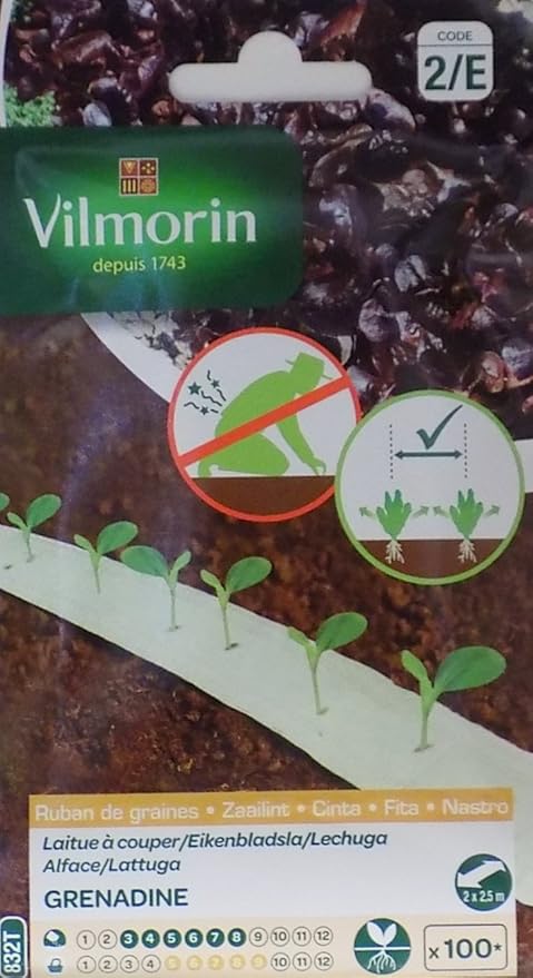 2 Cintas biodegradables Vilmorin 100 semillas LECHUGA GRENADINE ...