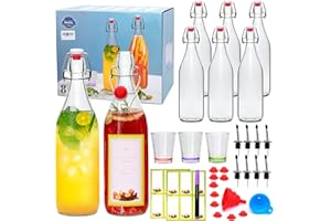Accguan 16oz Beer Bottle, Glass Bottle with Flip-top Airtight Lid for Kombucha, Kefir, Vanilla Extract, Beer, Beverages, Oil, Vinegar, Beer, Soda,Leak Proof,8-PACK