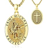 LOOVE Saint Necklace S925 Sterling Silver Patron St Amulet Medal Protection Pendant Jewelry for Men Women