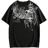 SOLY HUX Men's Graphic T Shirts Short Sleeve Crew Neck Tees Gothic Tops Streetwear