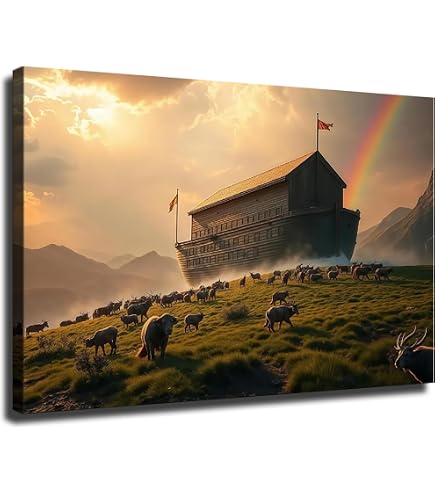 Amazon.com: CANVAS ON DEMAND Noah's Ark White Framed Art Print