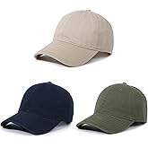 kozinu Unisex Cotton Baseball Cap Plain Blank Dad Hat Adjustable Vintage Solid Hat