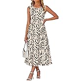 MISFAY Women's Summer Maxi Dress 2026 Buttons Long Dress A-Line Pleated Flowy Sundress Beach Vacation Shirt Dress with Pocket