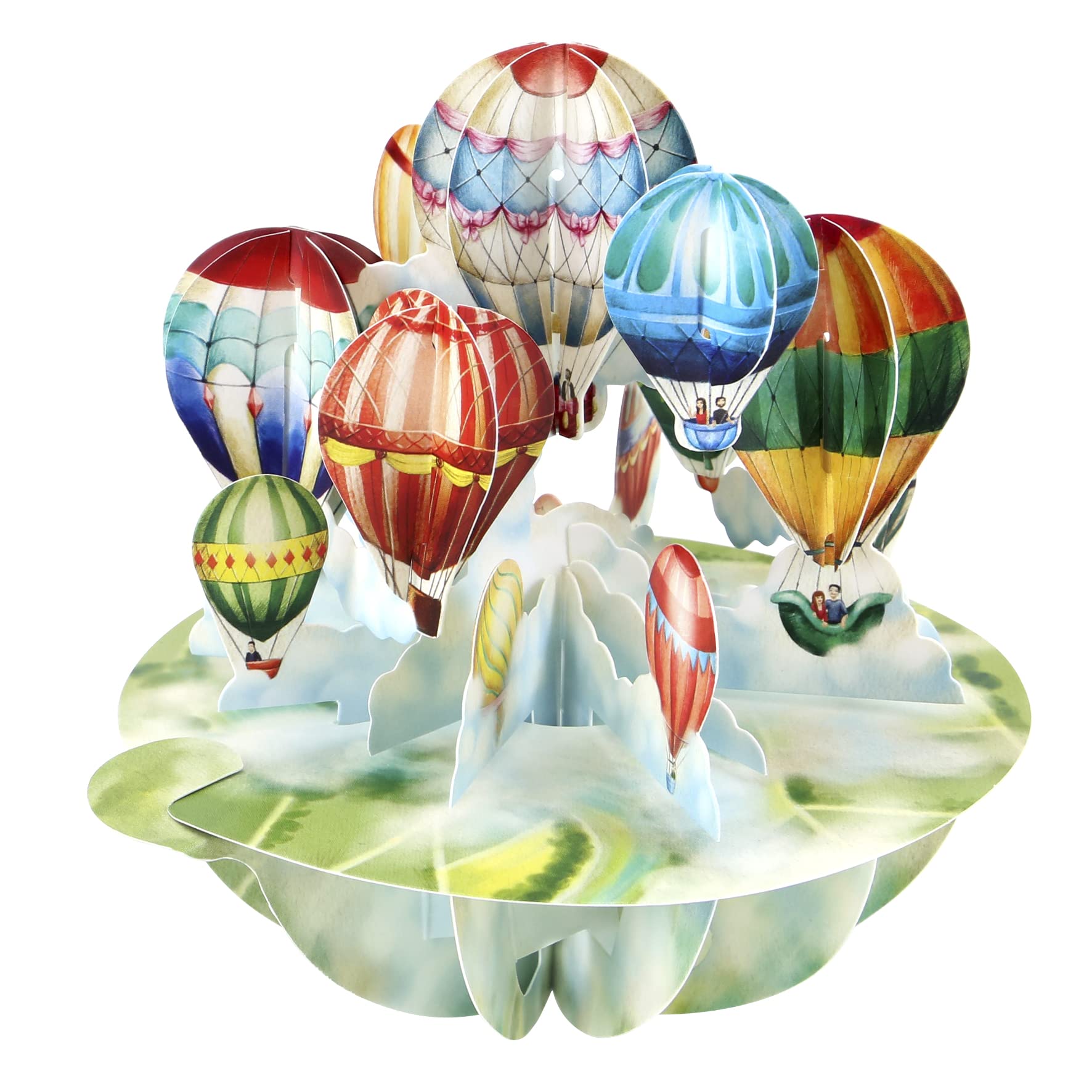 SANTORO Pirouette, 3D Pop Up Greeting Card - Hot Air Balloons - For Him, For Her, For Kids, Birthday, Fathers Day, Travel