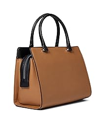 Nine West Women's Nadette Satchel Dark Camel Multi