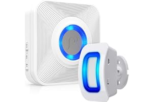 Fosmon WaveLink Door Chime Driveway Alarm Guard Wireless Motion Sensor (500 Feet, 58 Tunes, 5 Volume Levels, LED Indicators) 