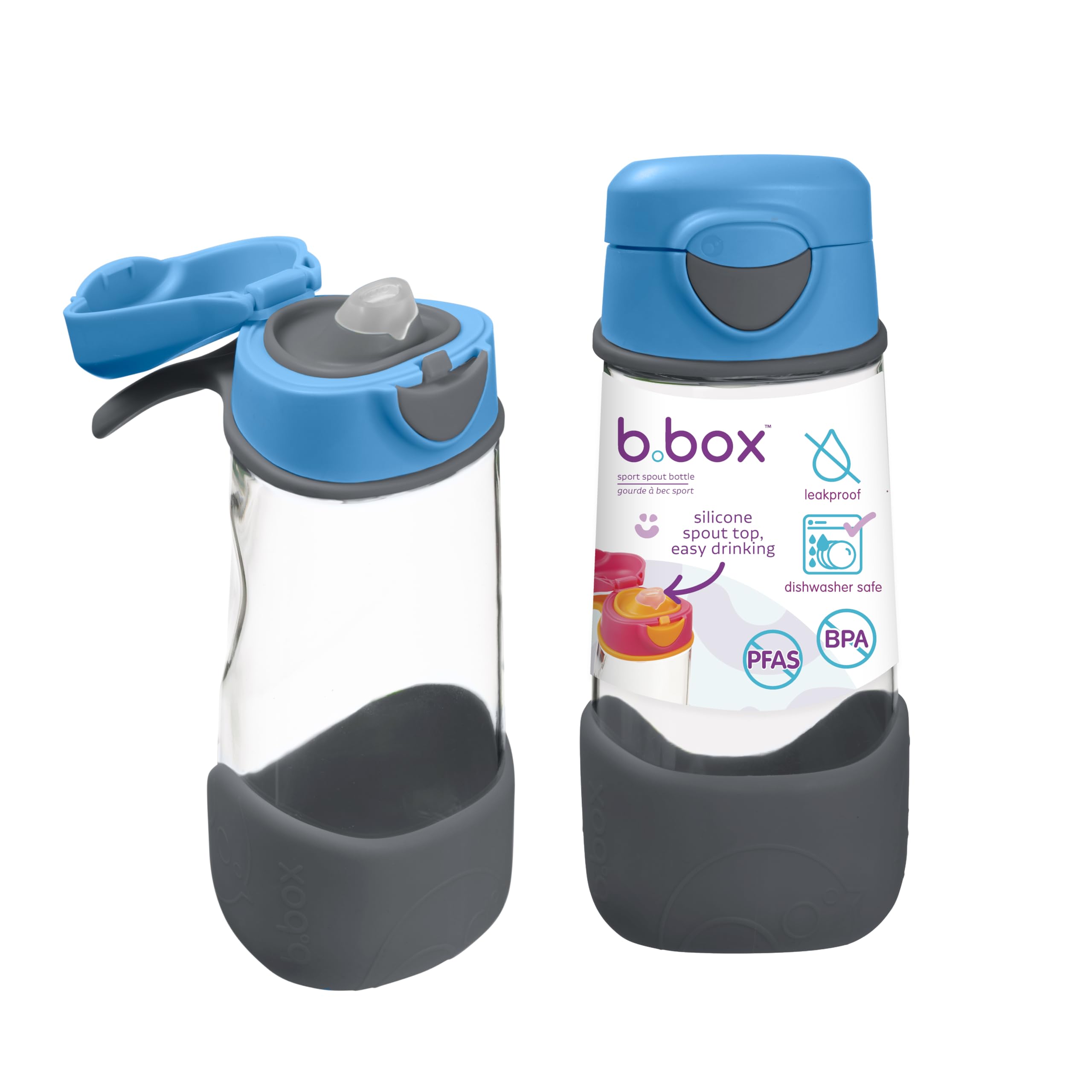 B.BOX brand Gourde Sport bottle in Tritan 450ml Blue Slate