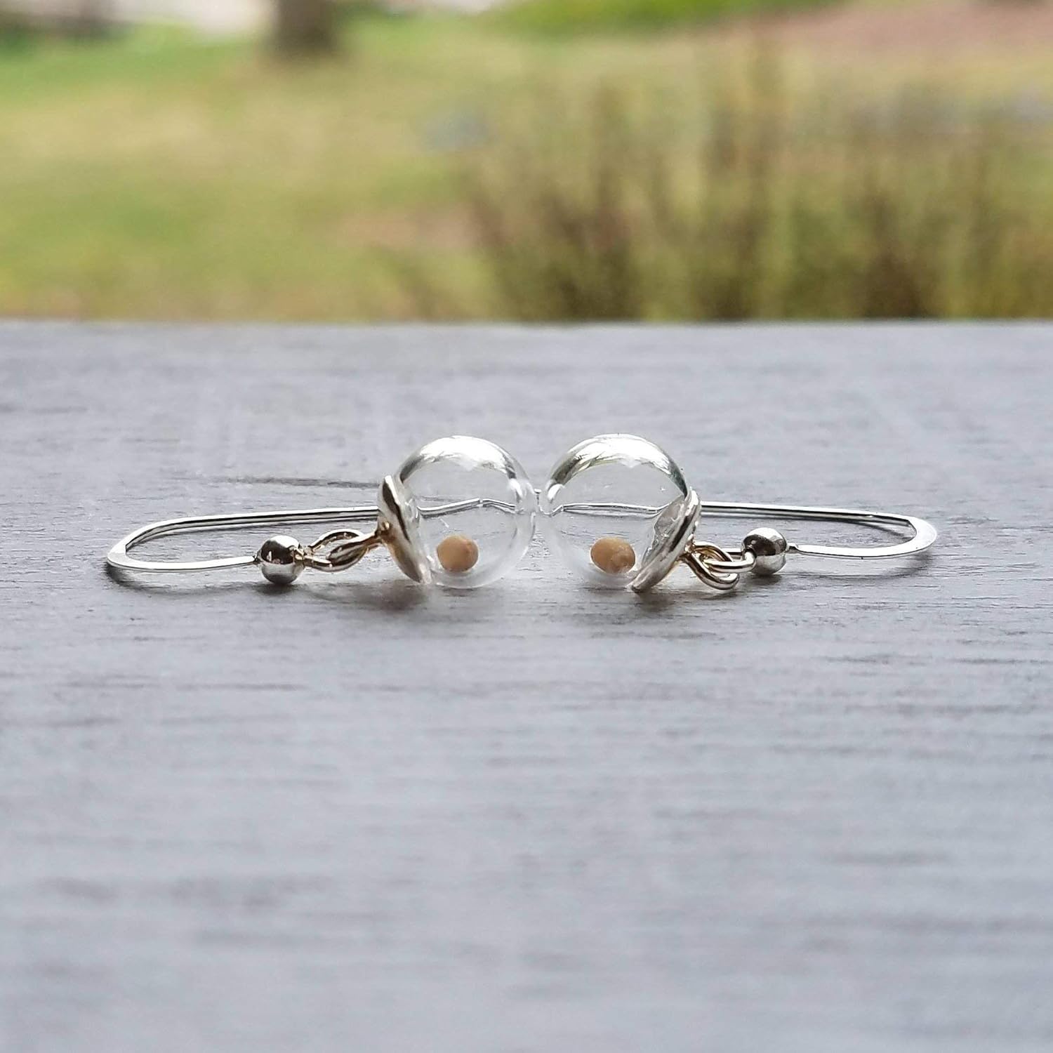 Mustard seed earrings, sterling silver earrings, faith