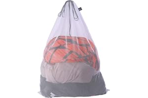 Kimmama XL Large Mesh Laundry, Heavy Duty Big Hole Coarse Mesh Bag with Drawstring Strap,24 x 36" White Travel Storage Bag for Clothes,Camping,Laundromat,Dorm,College,Carrying