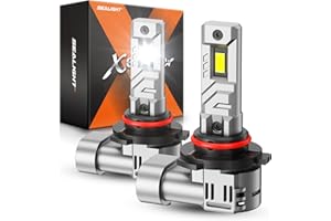 SEALIGHT X1S 9005 HB3 LED Headlight Bulbs, 800% Super Brightness LED Bulbs, 1:1 Mini Size Plug and Play, 6500K Cool White Hal